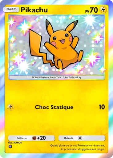 Carte Pokémon Pikachu de l'extension Méga-Rayonnement