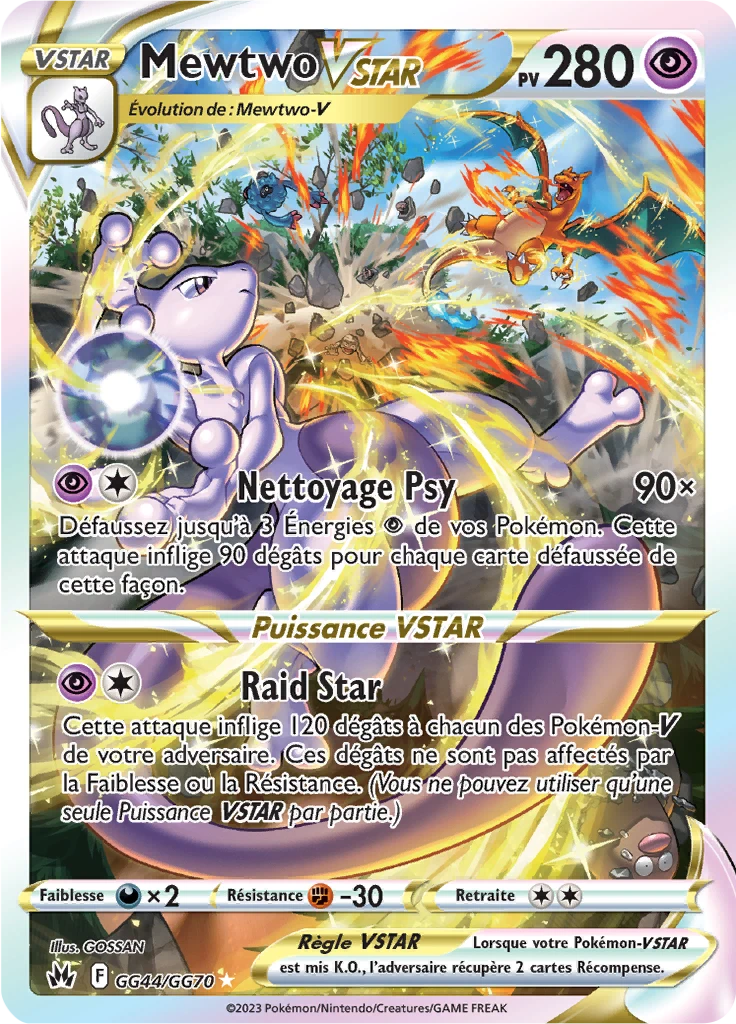 Carte Pokémon Mewtwo VSTAR de l'extension Zénith Suprême