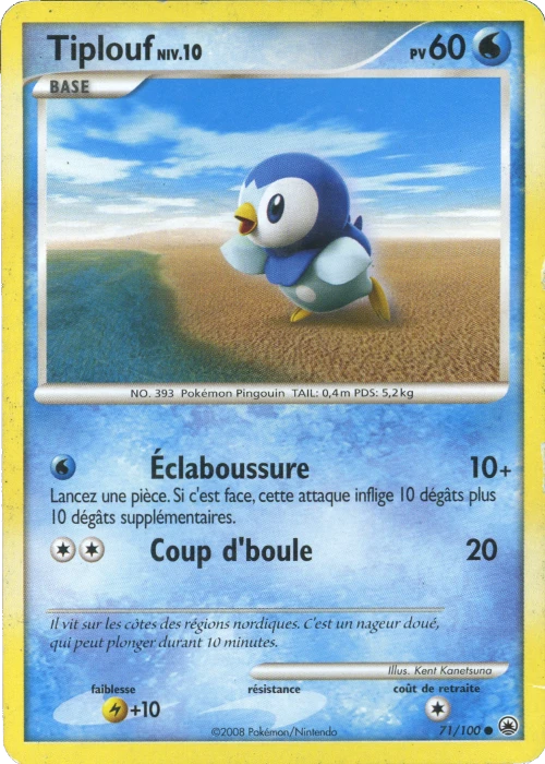 Carte Pokémon Tiplouf de l'extension Aube Majestueuse