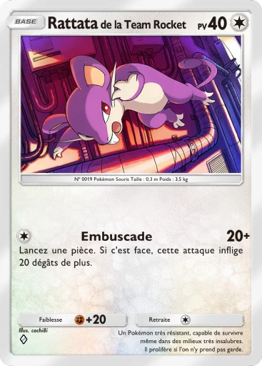Carte Pokémon Rattata de la Team Rocket de l'extension L'Ambition de la Team Rocket