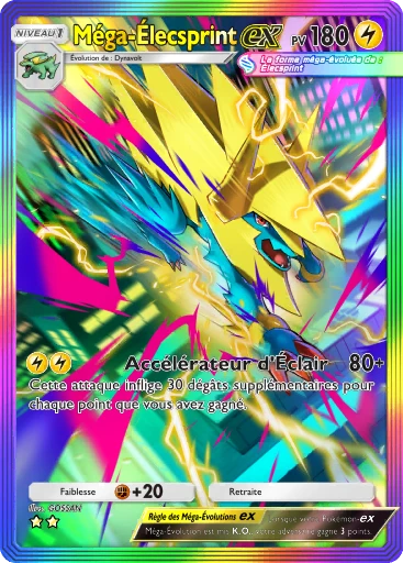 Carte Pokémon Méga-Élecsprint-ex de l'extension Méga-Rayonnement