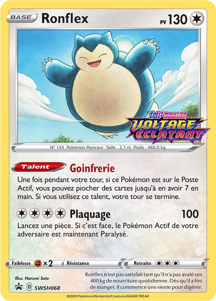 Carte Pokémon Ronflex de l'extension Promo SWSH