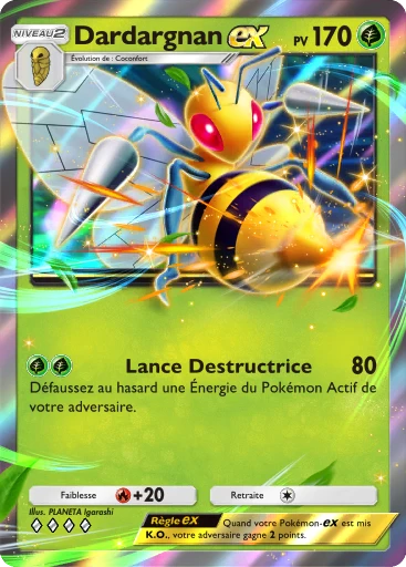 Carte Pokémon Dardargnan-ex de l'extension Réjouissances Rayonnantes