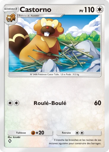 Carte Pokémon Castorno de l'extension Choc Spatio-Temporel
