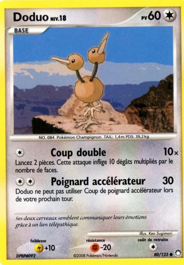 Carte Pokémon Doduo de l'extension Trésors Mystérieux