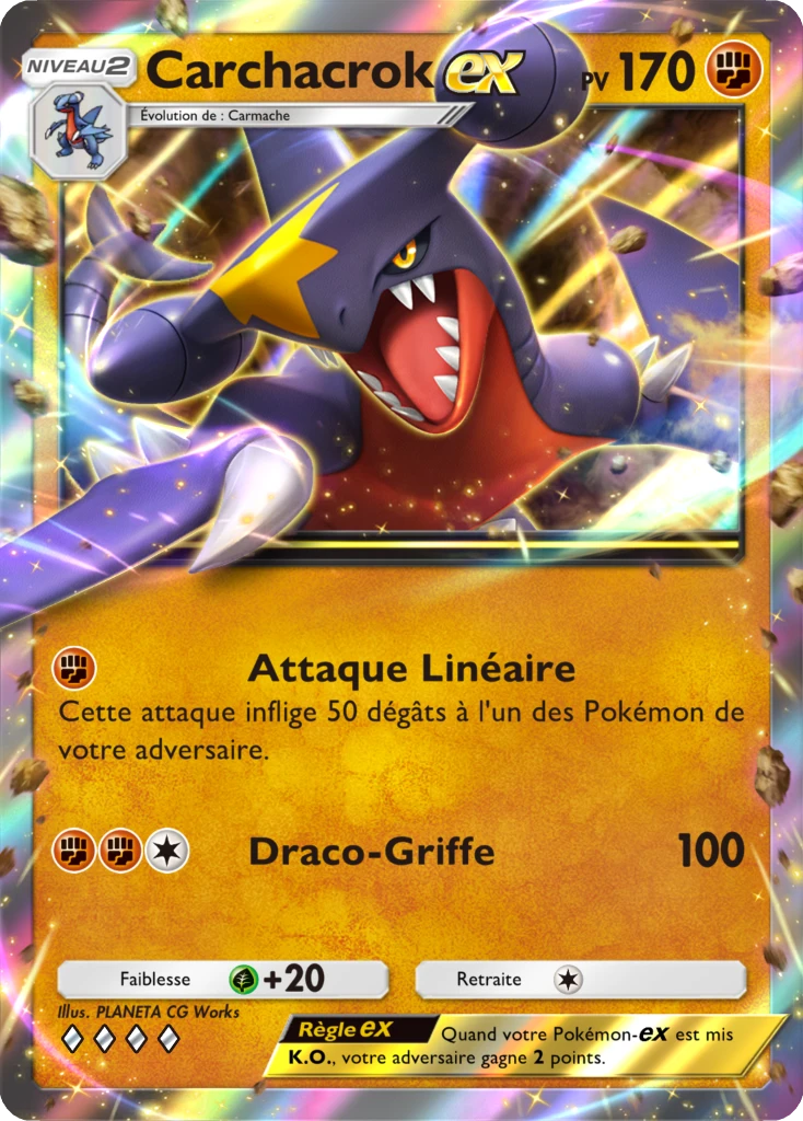 Carte Pokémon Carchacrok-ex de l'extension Lumière Triomphale