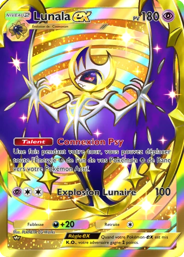 Carte Pokémon Lunala-ex de l'extension Gardiens Astraux