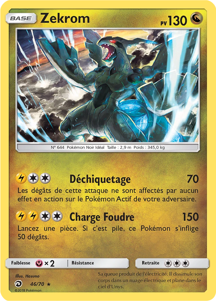 Carte Pokémon Zekrom de l'extension Majesté Des Dragons
