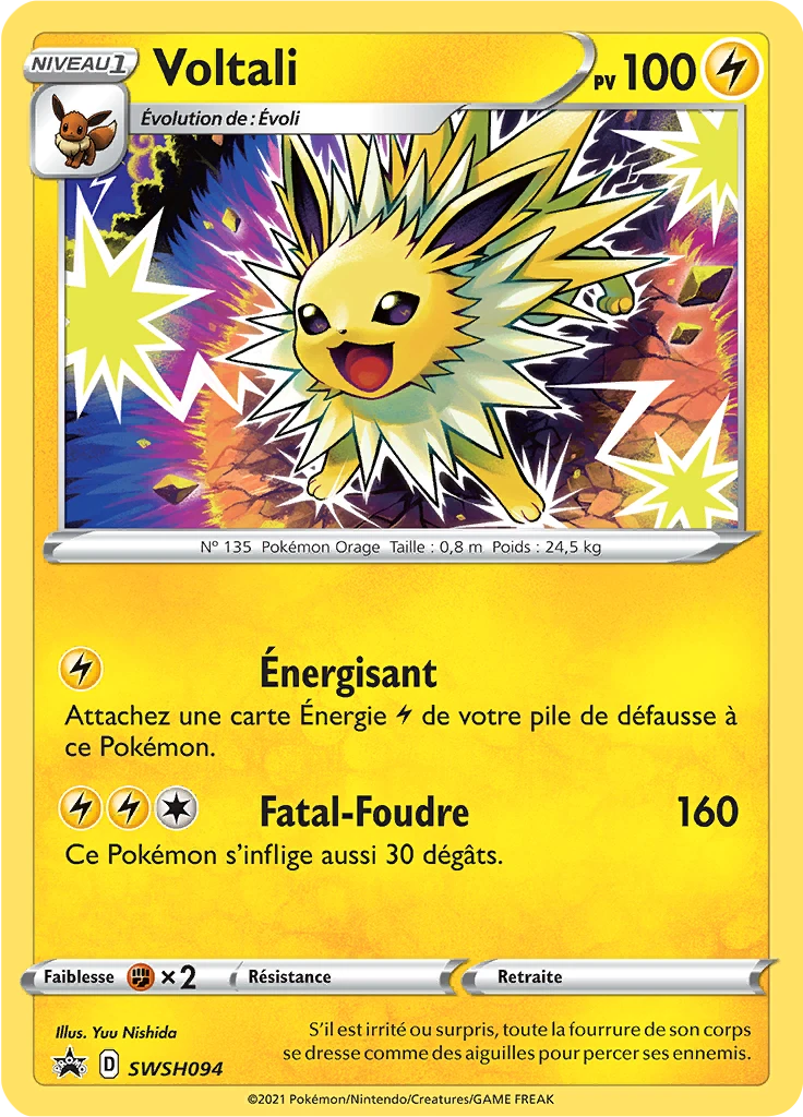 Carte Pokémon Voltali de l'extension Promo SWSH