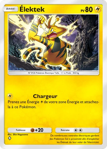 Carte Pokémon Élektek de l'extension Choc Spatio-Temporel
