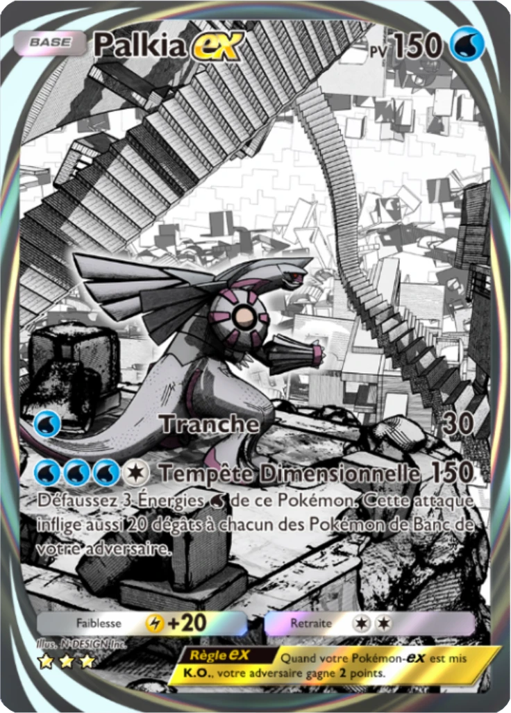 Carte Pokémon Palkia-ex de l'extension Choc Spatio-Temporel
