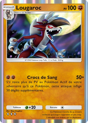 Carte Pokémon Lougaroc de l'extension Gardiens Astraux