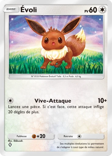 Carte Pokémon Évoli de l'extension Choc Spatio-Temporel
