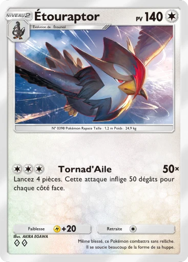 Carte Pokémon Étouraptor de l'extension Embrasement Écarlate