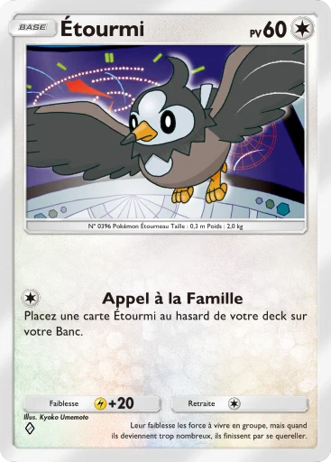 Carte Pokémon Étourmi de l'extension Embrasement Écarlate