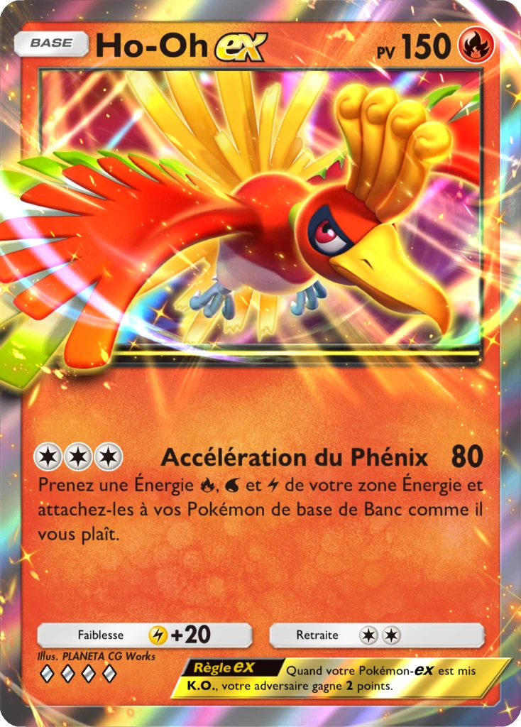 Carte Pokémon Ho-Oh-ex de l'extension Sagesse entre Ciel et Mer