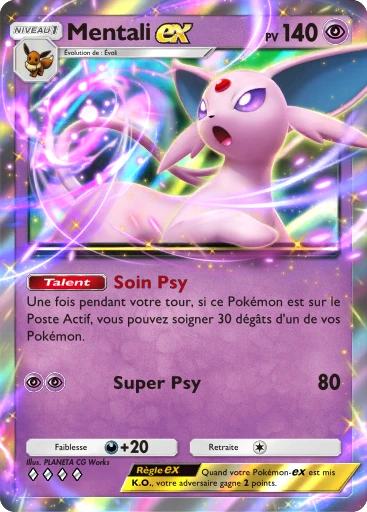 Carte Pokémon Mentali-ex de l'extension Sagesse entre Ciel et Mer