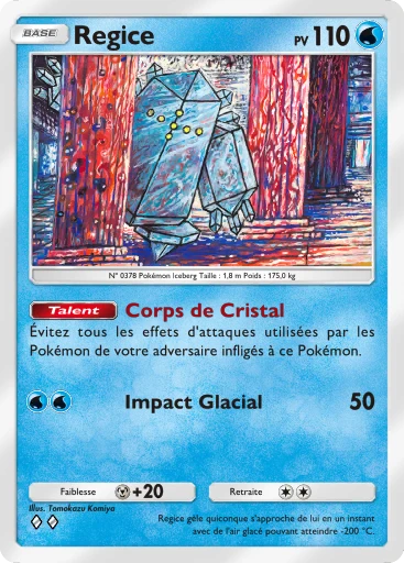 Carte Pokémon Regice de l'extension Choc Spatio-Temporel