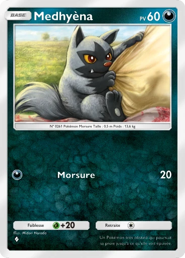 Carte Pokémon Medhyèna de l'extension Choc Spatio-Temporel