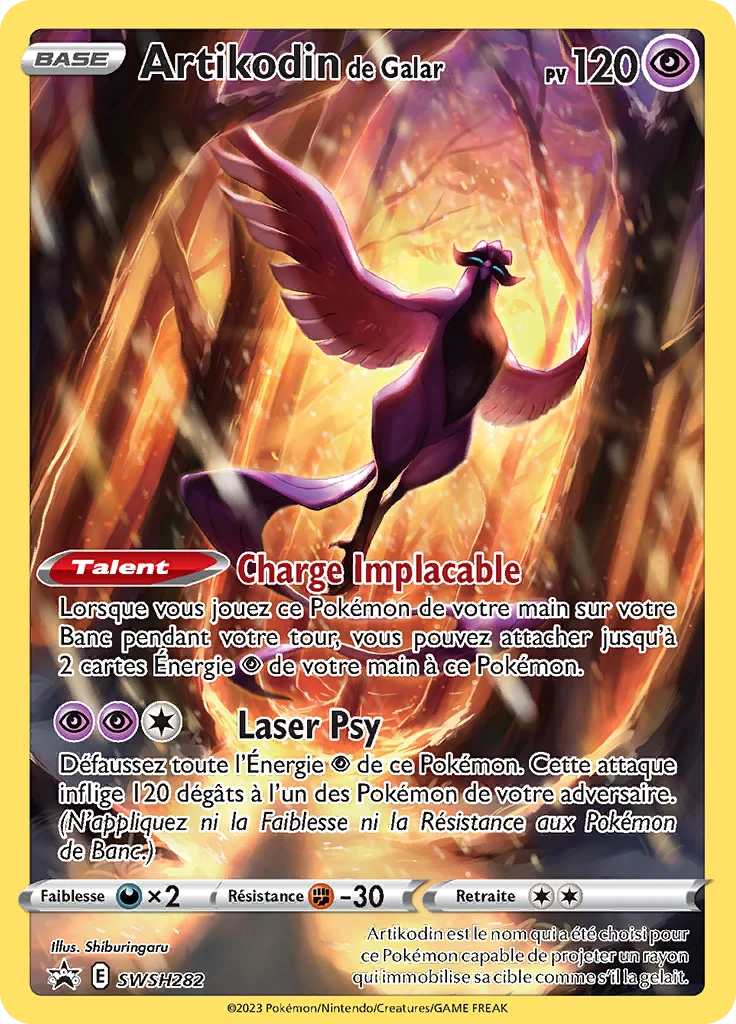 Carte Pokémon Artikodin de Galar de l'extension Promo SWSH
