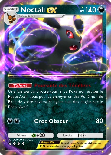 Carte Pokémon Noctali-ex de l'extension Sagesse entre Ciel et Mer