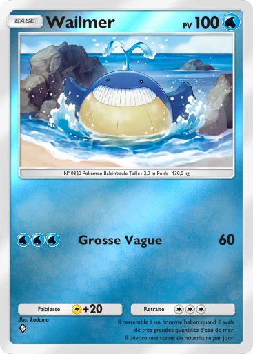 Carte Pokémon Wailmer de l'extension Booster de Luxe Méga