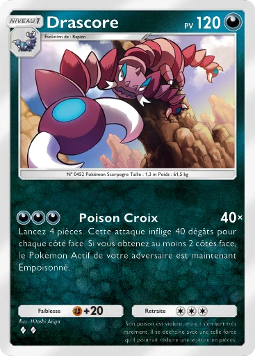Carte Pokémon Drascore de l'extension Choc Spatio-Temporel