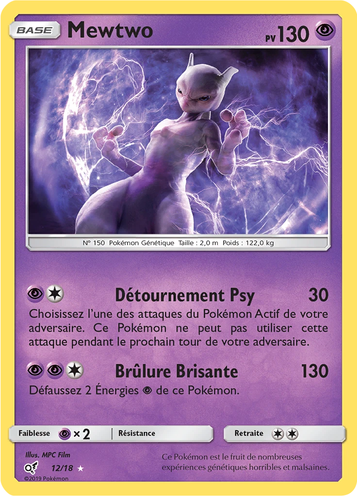 Carte Pokémon Mewtwo de l'extension Détective Pikachu