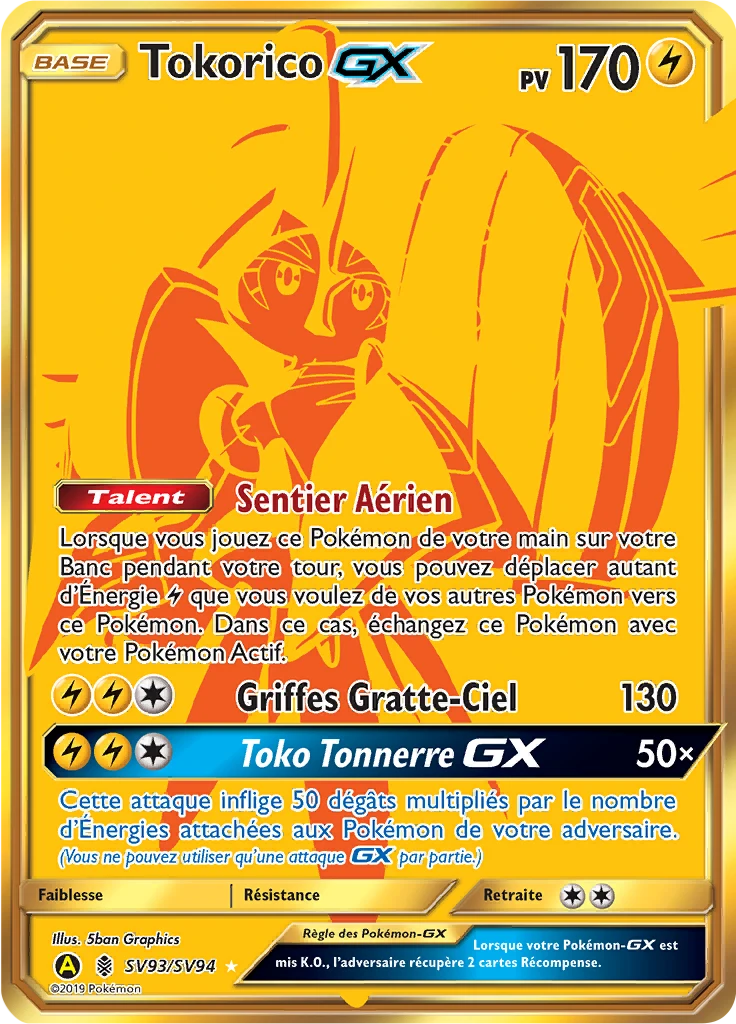 Carte Pokémon Tokorico-GX de l'extension Destinées Occultes