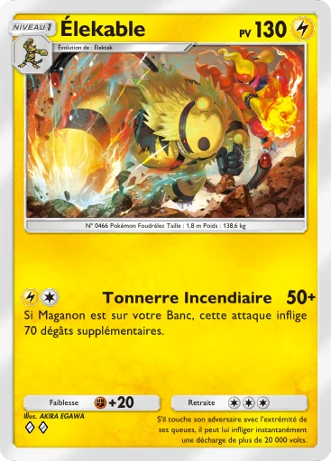 Carte Pokémon Élekable de l'extension Méga-Rayonnement