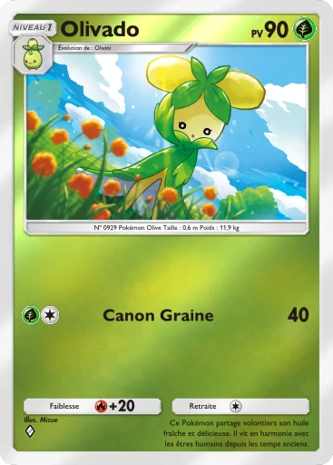 Carte Pokémon Olivado de l'extension Booster de Luxe Méga