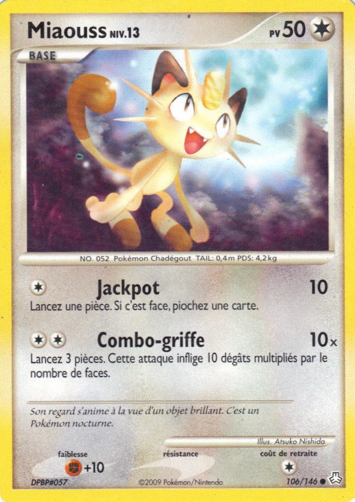 Carte Pokémon Miaouss de l'extension Éveil des Légendes