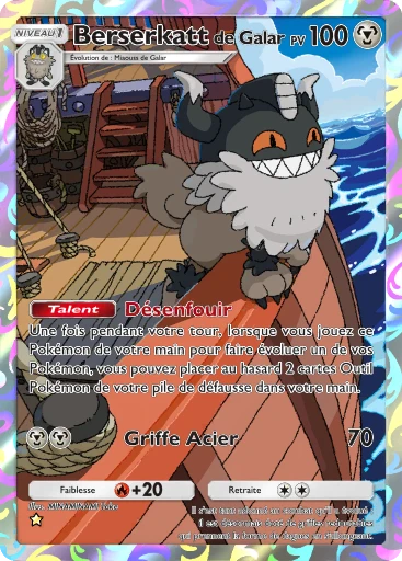 Carte Pokémon Berserkatt de Galar de l'extension Parade Onirique