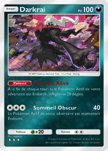 Carte Pokémon Darkrai de l'extension Booster de Luxe Méga