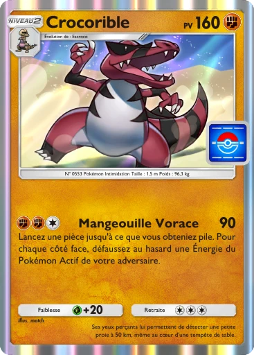 Carte Pokémon Crocorible de l'extension Promo-B