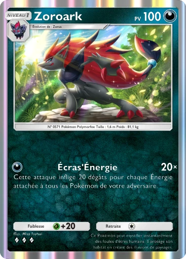 Carte Pokémon Zoroark de l'extension Méga-Rayonnement