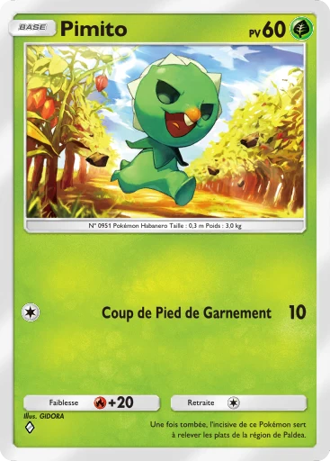 Carte Pokémon Pimito de l'extension Merveilles de Paldea