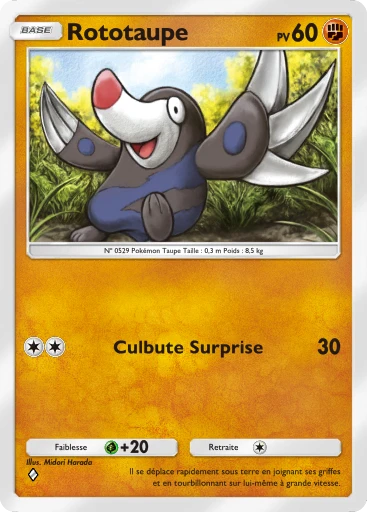 Carte Pokémon Rototaupe de l'extension Parade Onirique