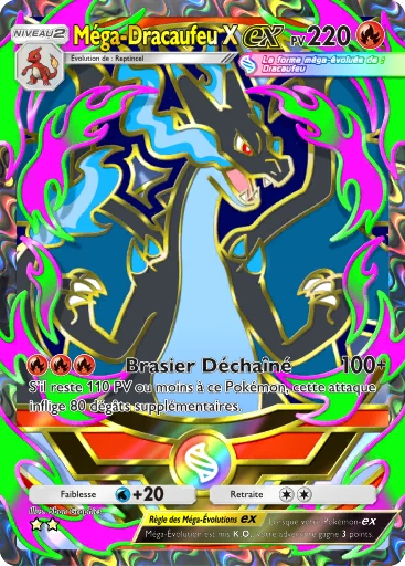 Carte Pokémon Méga-Dracaufeu X-ex de l'extension Booster de Luxe Méga