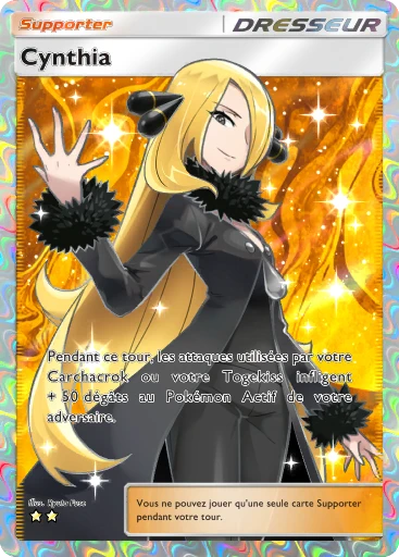 Carte Pokémon Cynthia de l'extension Choc Spatio-Temporel
