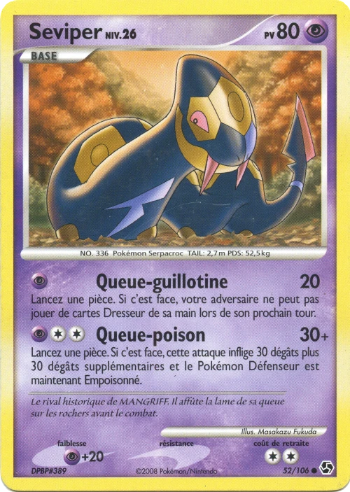 Carte Pokémon Séviper de l'extension Duels au Sommets