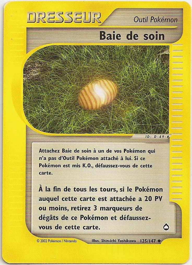 Carte Pokémon Baie de soin de l'extension Aquapolis