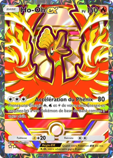 Carte Pokémon Ho-Oh-ex de l'extension Booster de Luxe ex