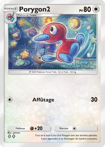 Carte Pokémon Porygon2 de l'extension Choc Spatio-Temporel