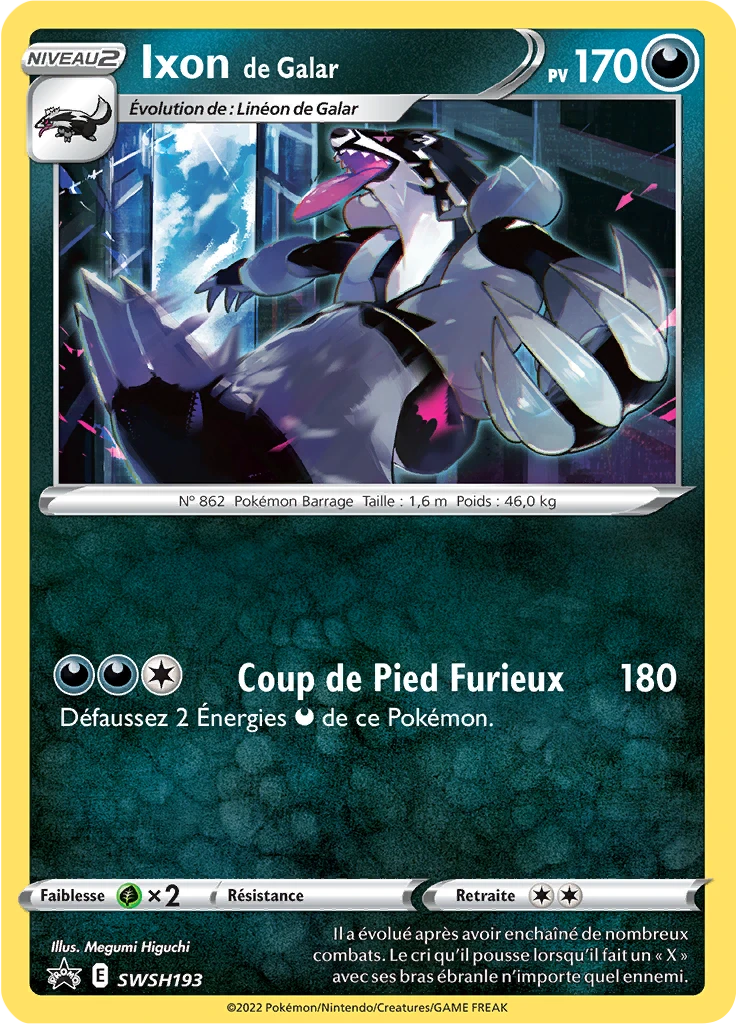 Carte Pokémon Ixon de Galar de l'extension Promo SWSH