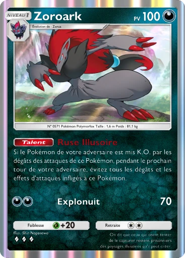 Carte Pokémon Zoroark de l'extension Source Secrète
