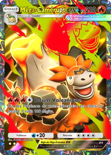 Carte Pokémon Méga-Camérupt-ex de l'extension Aura Palpitante