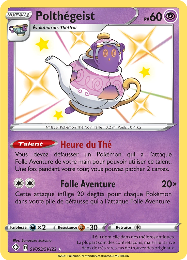 Carte Pokémon Polthégeist de l'extension Destinées Radieuses