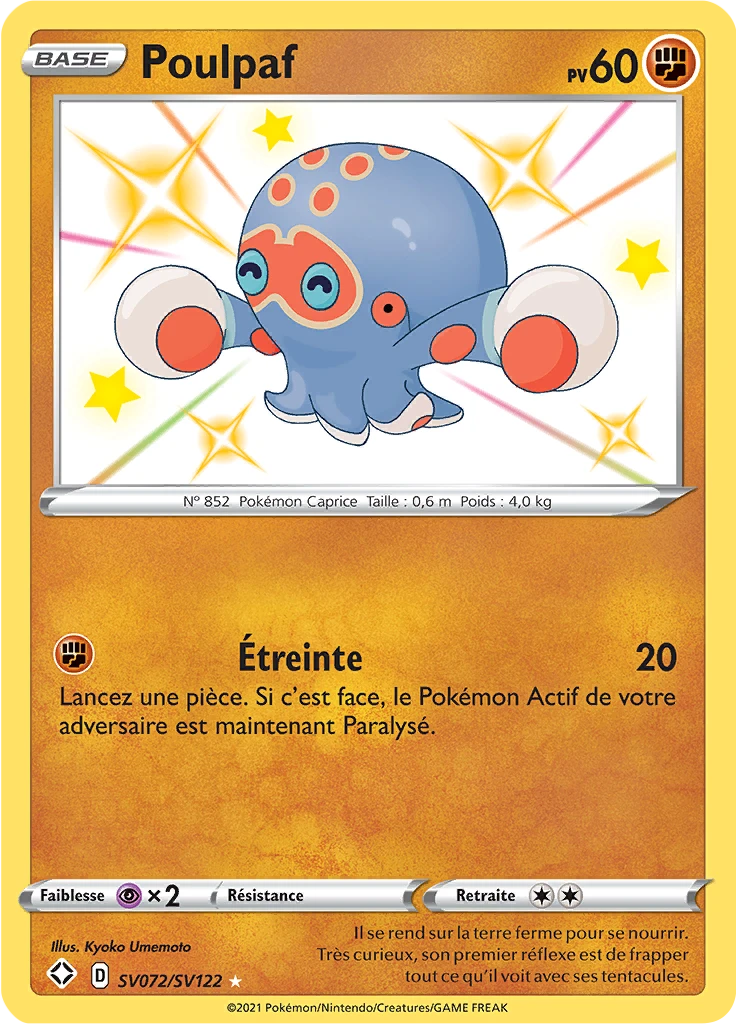 Carte Pokémon Poulpaf de l'extension Destinées Radieuses