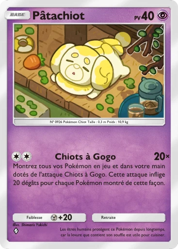 Carte Pokémon Pâtachiot de l'extension Booster de Luxe Méga
